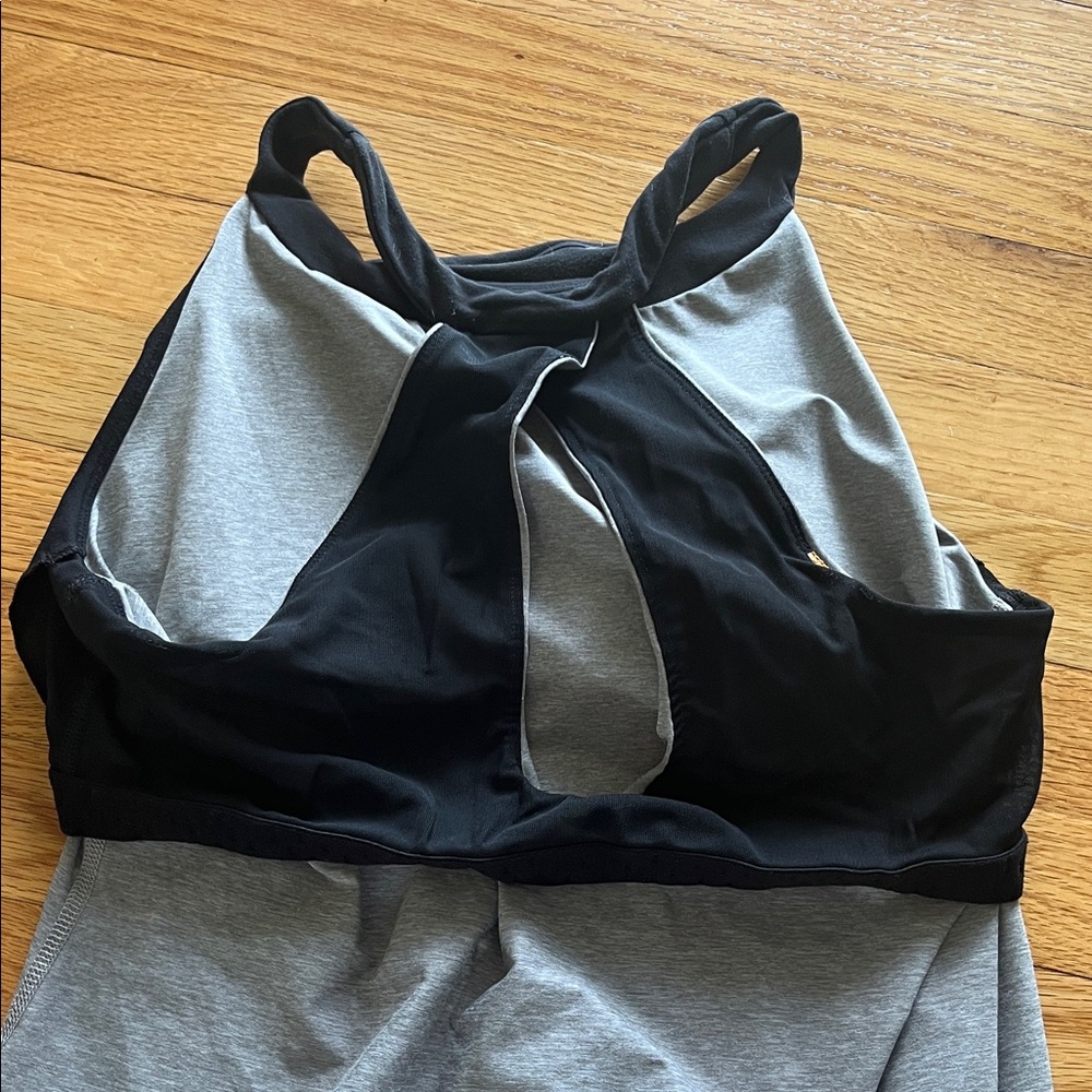 Lucy Heather Gray Tank with Black Trim - Women's Athletic Halter - Picture 6 of 7